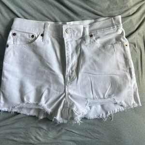 LEVI Cute White Summer Shorts